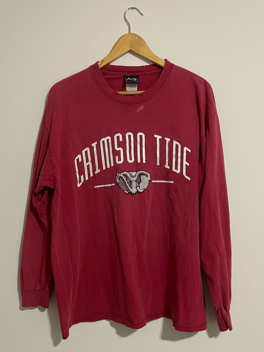 Vintage 90s Alabama Crimson Tide Graphic Long Sleeve Tshirt Large Distressed